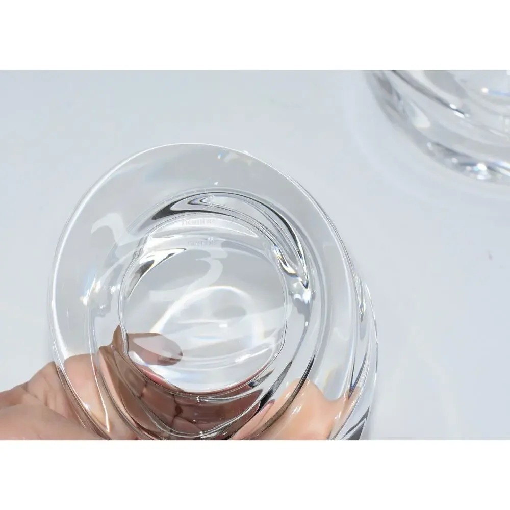 NAMBE Art Glass Crystal Twist Votive Candle Holder Set #5131